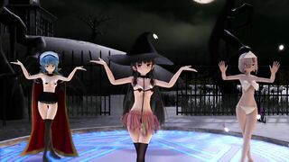 【MMD】Isokaze Hamakaze Urakaze Happy Halloween【R-18】