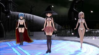 【MMD】Isokaze Hamakaze Urakaze Happy Halloween【R-18】