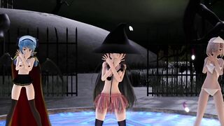 【MMD】Isokaze Hamakaze Urakaze Happy Halloween【R-18】