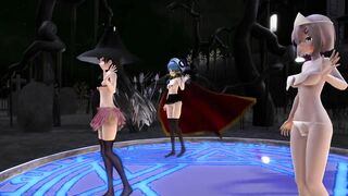【MMD】Isokaze Hamakaze Urakaze Happy Halloween【R-18】