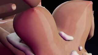 Super Huge Cumshot at Face and Big Boobs Last Scene Wet Face Oiled Body Animation Hentai 3d