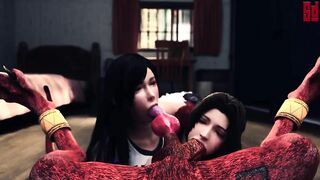 Tifa+Aerith+Red