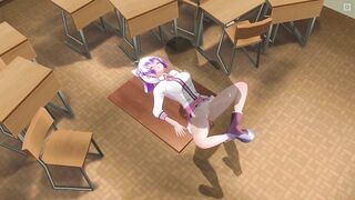 3D HENTAI Schoolgirl fucked in the ass on the table