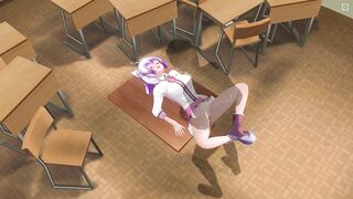 3D HENTAI Schoolgirl fucked in the ass on the table