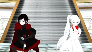 【MMD】KISS ME - Ruby & Weiss【R-18】