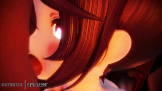 Genshin Impact - Mona Threesome with double Creampie [UNCENSORED HENTAI 4K]