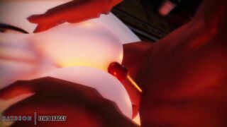 Genshin Impact - Mona Threesome with double Creampie [UNCENSORED HENTAI 4K]