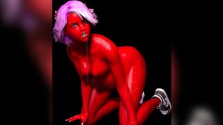 Pregnant Devil Girl Too Shy, Can't Stop Cumming
