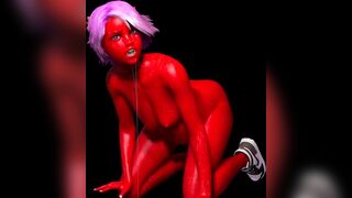 Pregnant Devil Girl Too Shy, Can't Stop Cumming