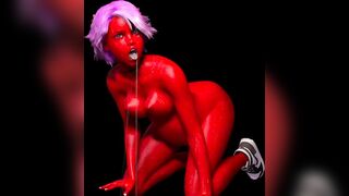 Pregnant Devil Girl Too Shy, Can't Stop Cumming