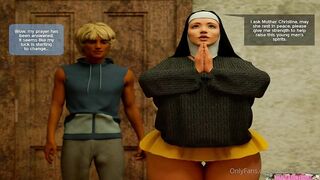 Busty Nun Girl Fucking Her Best Friend During Prayer