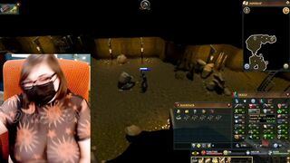 Busty Gamer girl shows Runescape Stats