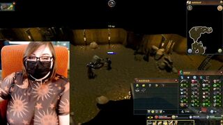 Busty Gamer girl shows Runescape Stats