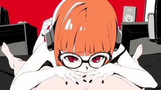 Futaba Sakura - Blowjob from gamer girl (Persona 5) 【Hentai】