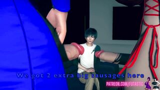 Futa Nico Robin and Boa Hancock fuck a guy [Futa on Male]