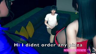 Futa Nico Robin and Boa Hancock fuck a guy [Futa on Male]