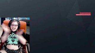Busty BBW streamer flashes tits on stream!