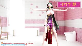 HONKAI IMPACT MEI RAIDEN HENTAI DANCE MMD UNDRESS 3D BIG BOOBS CHINESE DRESS SOFT BLACK HAIR COLOR E