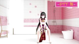 HONKAI IMPACT MEI RAIDEN HENTAI DANCE MMD UNDRESS 3D BIG BOOBS CHINESE DRESS SOFT BLACK HAIR COLOR E