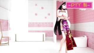 HONKAI IMPACT MEI RAIDEN HENTAI DANCE MMD UNDRESS 3D BIG BOOBS CHINESE DRESS SOFT BLACK HAIR COLOR E