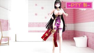 HONKAI IMPACT MEI RAIDEN HENTAI DANCE MMD UNDRESS 3D BIG BOOBS CHINESE DRESS SOFT BLACK HAIR COLOR E
