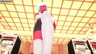 Hentai POV Feet Kneesocks Daemon Panty & Stocking With Garterbelt at the Casino!