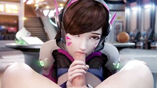 Overwatch - Dva Cumswallow & Creampied