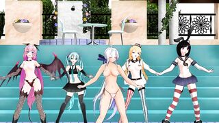 【MMD】Whimsical Mercy with half-naked girls【R-18】