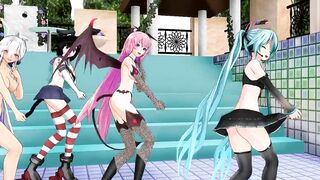 【MMD】Whimsical Mercy with half-naked girls【R-18】