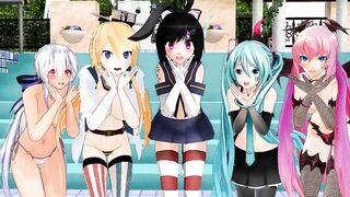 【MMD】Whimsical Mercy with half-naked girls【R-18】