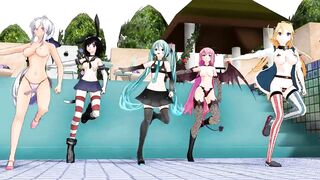 【MMD】Whimsical Mercy with half-naked girls【R-18】