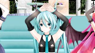 【MMD】Whimsical Mercy with half-naked girls【R-18】