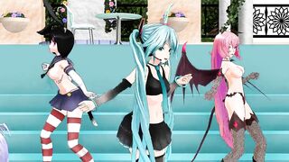 【MMD】Whimsical Mercy with half-naked girls【R-18】