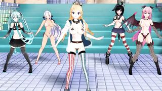 【MMD】Whimsical Mercy with half-naked girls【R-18】