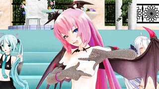 【MMD】Whimsical Mercy with half-naked girls【R-18】