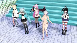 【MMD】Whimsical Mercy with half-naked girls【R-18】