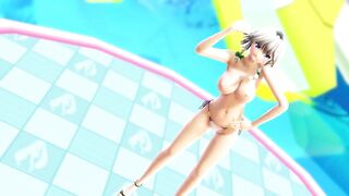【MMD】Sakuya thighs jiggle (moon light dancing)【R-18】