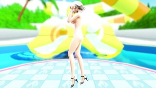【MMD】Sakuya thighs jiggle (moon light dancing)【R-18】