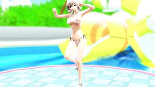 【MMD】Sakuya thighs jiggle (moon light dancing)【R-18】