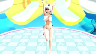 【MMD】Sakuya thighs jiggle (moon light dancing)【R-18】