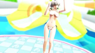 【MMD】Sakuya thighs jiggle (moon light dancing)【R-18】