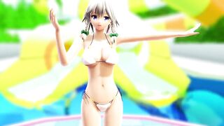 【MMD】Sakuya thighs jiggle (moon light dancing)【R-18】