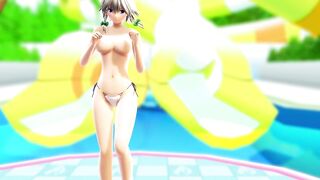 【MMD】Sakuya thighs jiggle (moon light dancing)【R-18】
