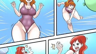 Sister throwdown - Boobs giantess growth