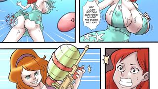 Sister throwdown - Boobs giantess growth