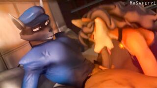 Sly Cooper fucks Carmelita Fox (Short movie)【Hentai 3D】