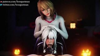 Female Venom - Hard Fuck Threesome【Hentai 3D】