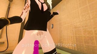Horny Babe Fucks Dildo on Bathtub POV Lap Dance VRChat ERP Riding Dick Grinding Petite Slut