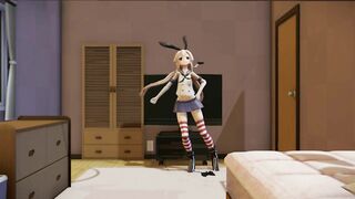 【MMD】[Shimakaze] I tried to dance Gokuraku Jodo again ♥【R-18】