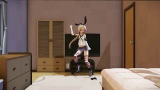 【MMD】[Shimakaze] I tried to dance Gokuraku Jodo again ♥【R-18】